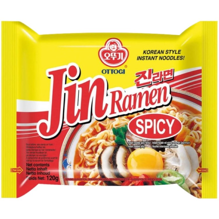 Koreańska Zupka Makaron Instant Jin Ramen Spicy Ostra 120g OTTOGI