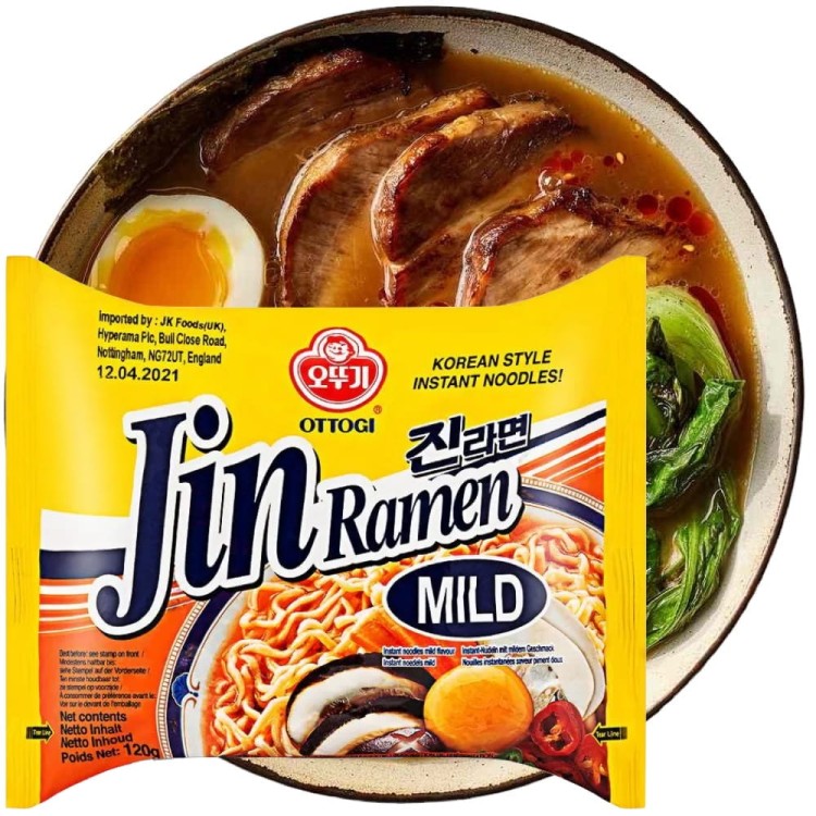 Koreańska Zupka Makaron Instant Jin Ramen Mild Łagodna 120g OTTOGI