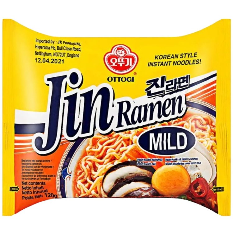 Koreańska Zupka Makaron Instant Jin Ramen Mild Łagodna 120g OTTOGI