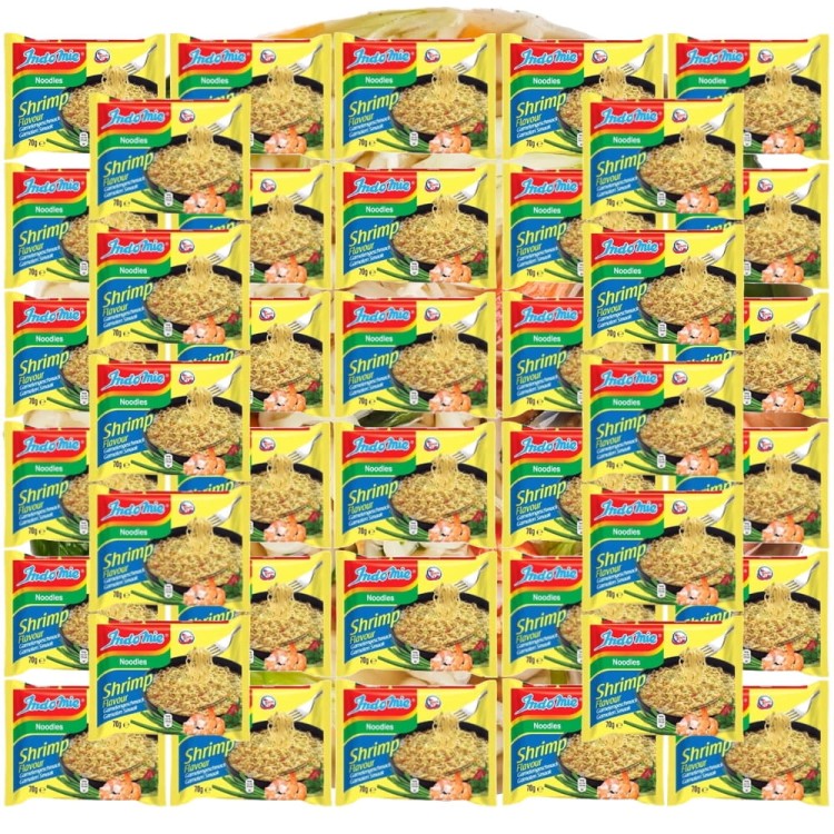 KARTON Indonezyjski Makaron Zupka KREWETKOWA Instant Shrimp Noodles Soup 40x70g INDOMIE