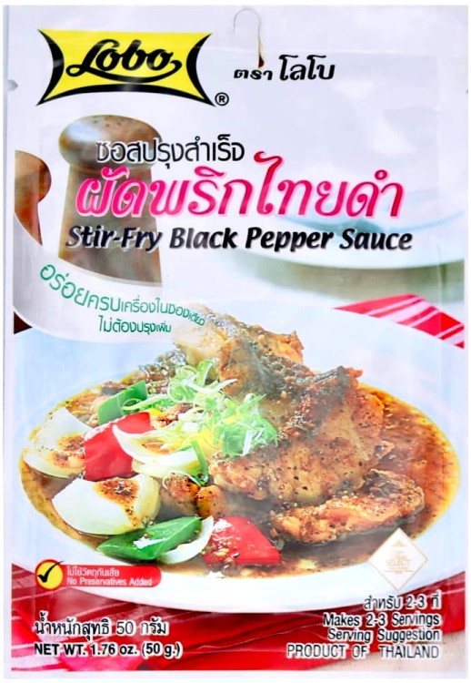 Sos Stir Fry z Czarnego Pieprzu Pieprzowy Do Woka Black Pepper Sauce 50g LOBO