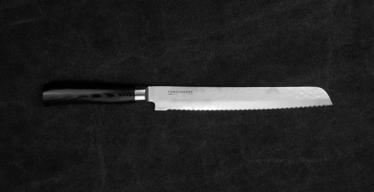 Tamahagane Tsubame Black VG-5 Japoński Nóż Kuchenny Do Chleba 61HRC 23cm