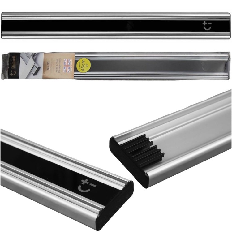 BISBELL Lustrzana Listwa Magnetyczna Czarna Na Noże 45cm 450mm