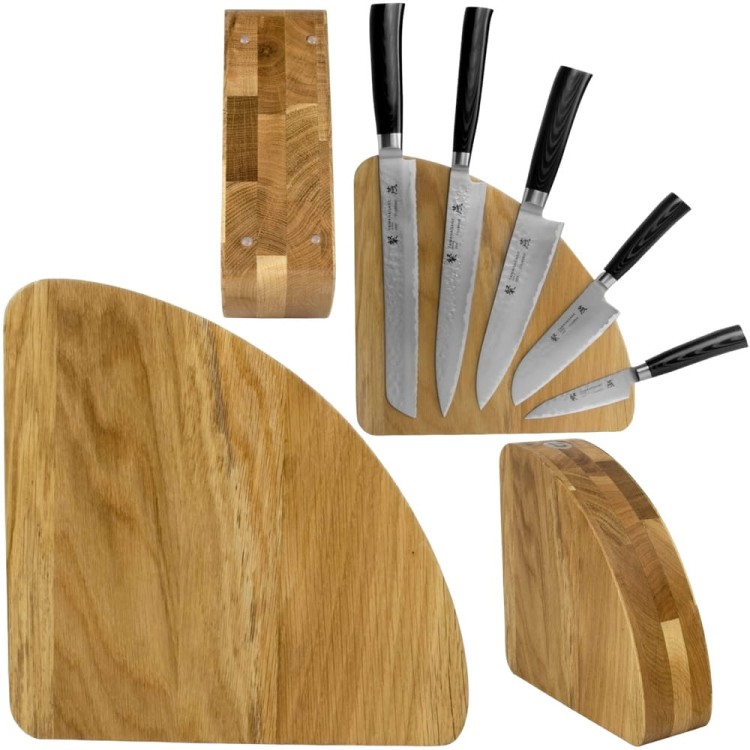 BISBELL Drewniany Blok Magnetyczny Dąb Dębowy Na Noże 25cm x 25cm BMMBO250