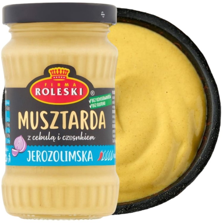 Musztarda JEROZOLIMSKA z Czosnkiem i Cebulą ŁAGODNA Delikatna 175g ROLESKI