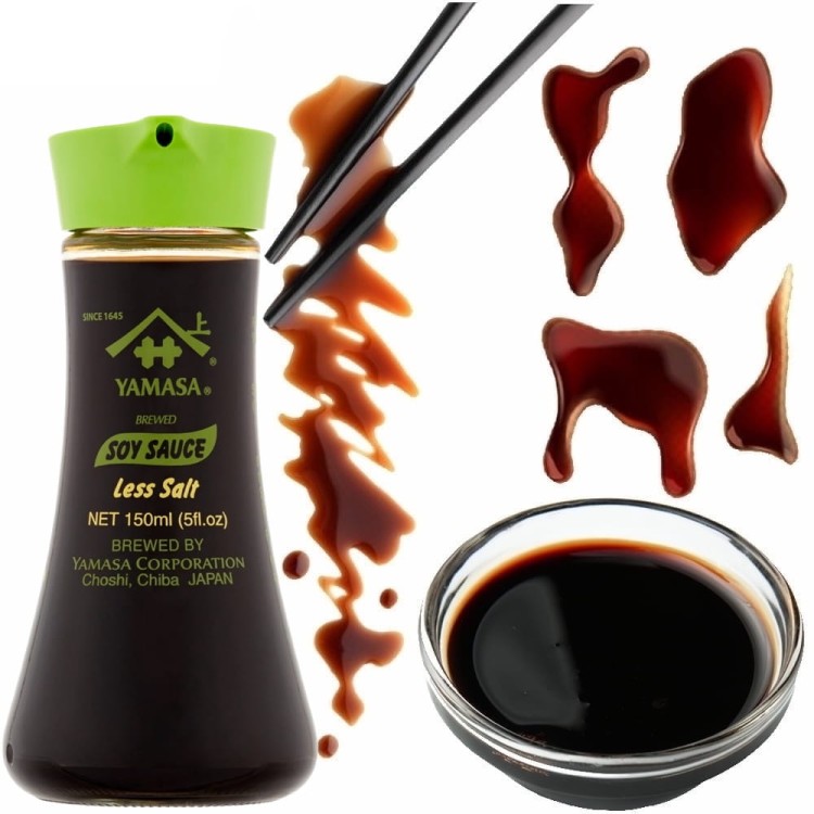 Japoński Sos Sojowy Do Sushi LIGHT Mniej Słony Soli Dyspenser 150ml YAMASA