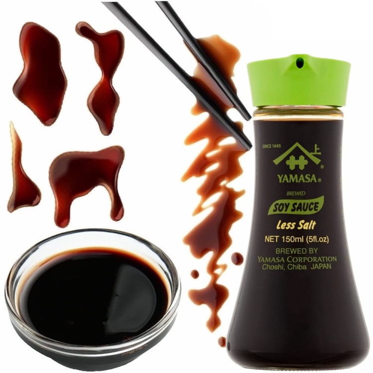 Japoński Sos Sojowy Do Sushi LIGHT Mniej Słony Soli Dyspenser 150ml YAMASA