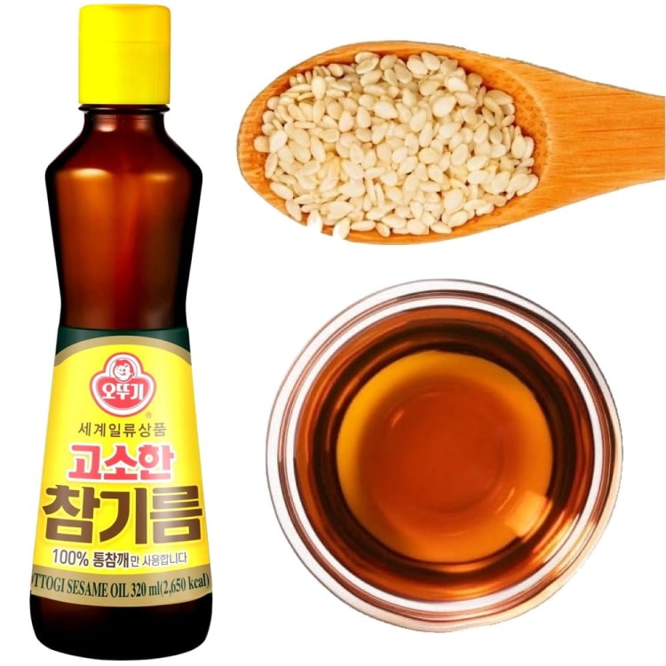Koreański Olej Sezamowy z Prażonych Ziaren 320ml Pure Sesame Oil OTTOGI