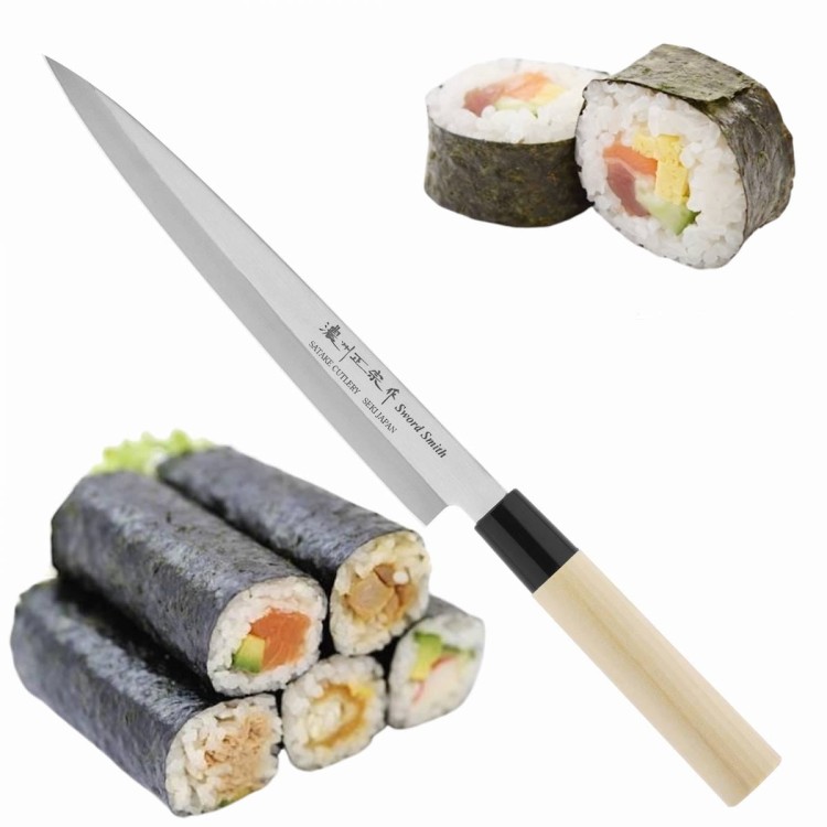Satake S/D 420J2 Leworęczny Japoński Nóż Sashimi Yanagiba Do Sushi 21cm