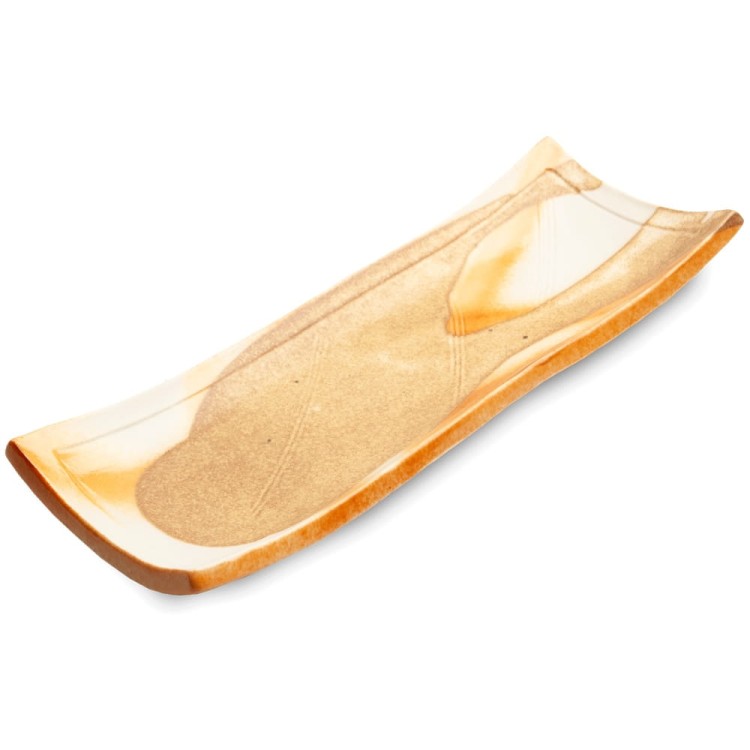 Ceramiczny Kremowo Żółty Talerz Do Serwowania Sushi 24,5cm x 9cm x 3cm EDO JAPAN