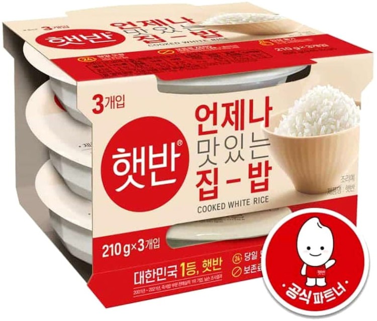 WIELOPAK Koreański Gotowany Biały Ryż Kleisty w Miseczce HETBAN 3x210g CJ FOODS