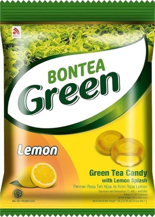 Cukierki Zielona Herbata z Cytryną Nadzienie Cytrynowe 135g AGEL