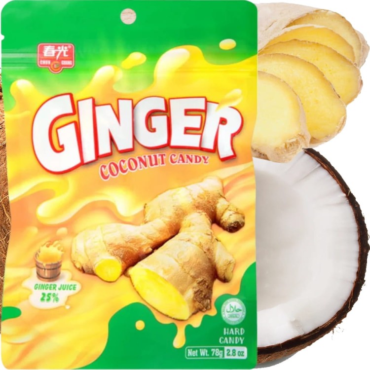 Cukierki Kokosowo Imbirowe Intensywne Rozgrzewające 78g CHUN GUANG