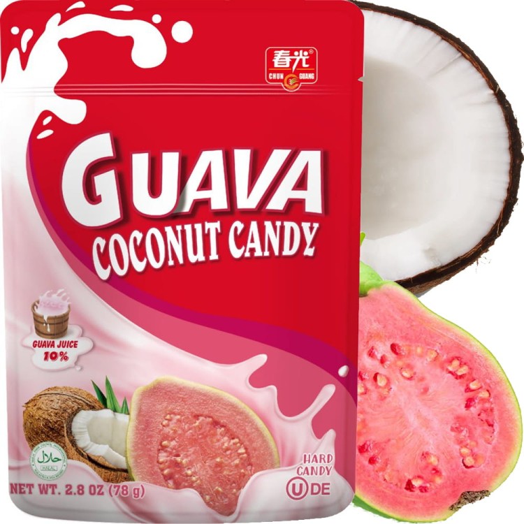 Cukierki Kokosowe z Guavą Intensywne Orzeźwiające 78g CHUN GUANG