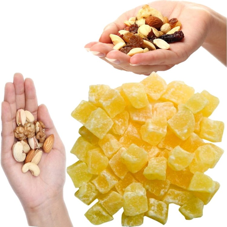 Ananas Kandyzowany Słodki Naturalny Jasne Kostki Kostka w Cukrze 200g SKWORCU