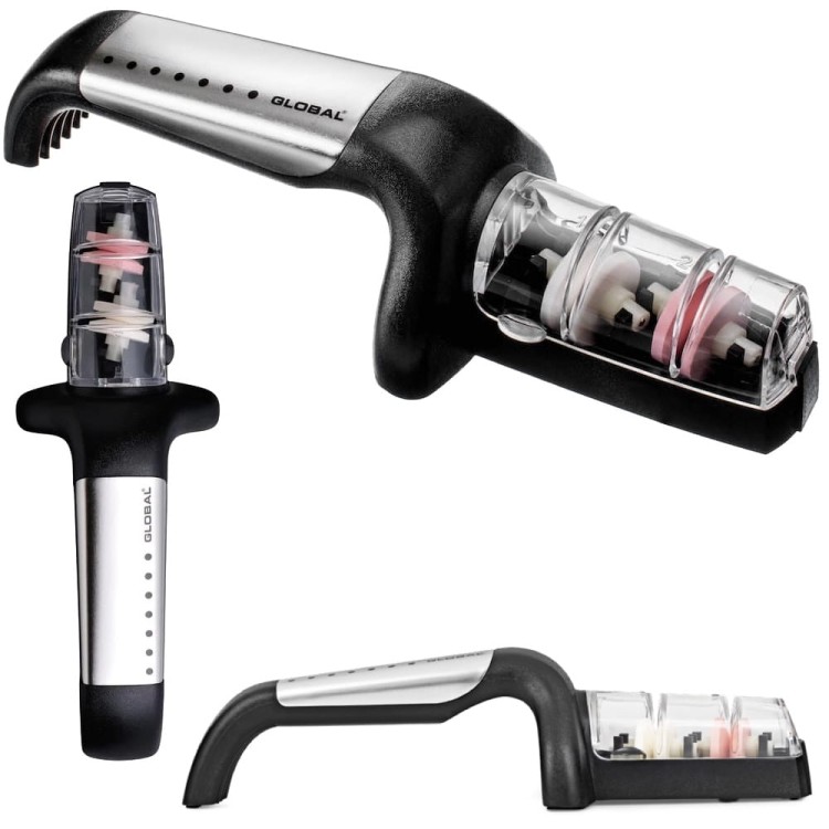 Global Japońska Ceramiczna Ostrzałka Wodna Do Ostrzenia Noży Stalowo-Czarna G-91/SB