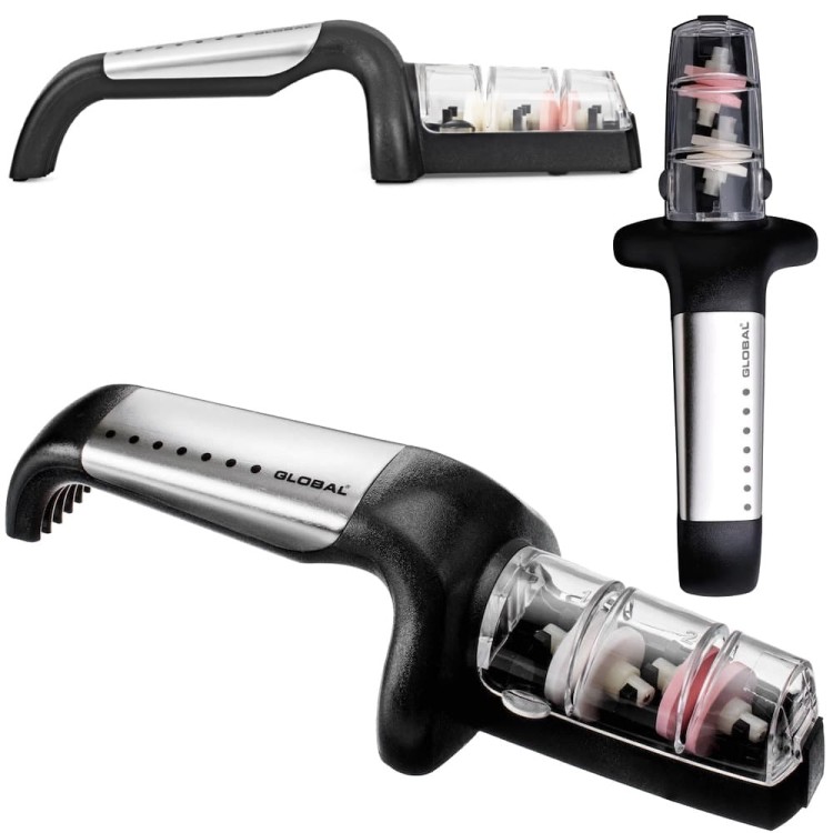 Global Japońska Ceramiczna Ostrzałka Wodna Do Ostrzenia Noży Stalowo-Czarna G-91/SB