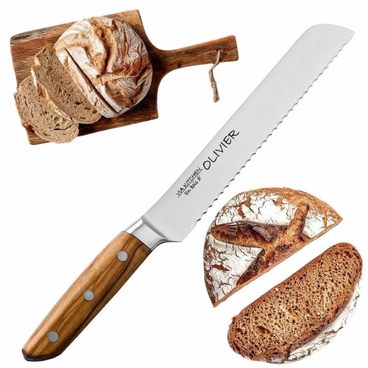 Satake Oliver Japoński Ostry Nóż Kuchenny Do Pieczywa Bułek Chleba 20cm