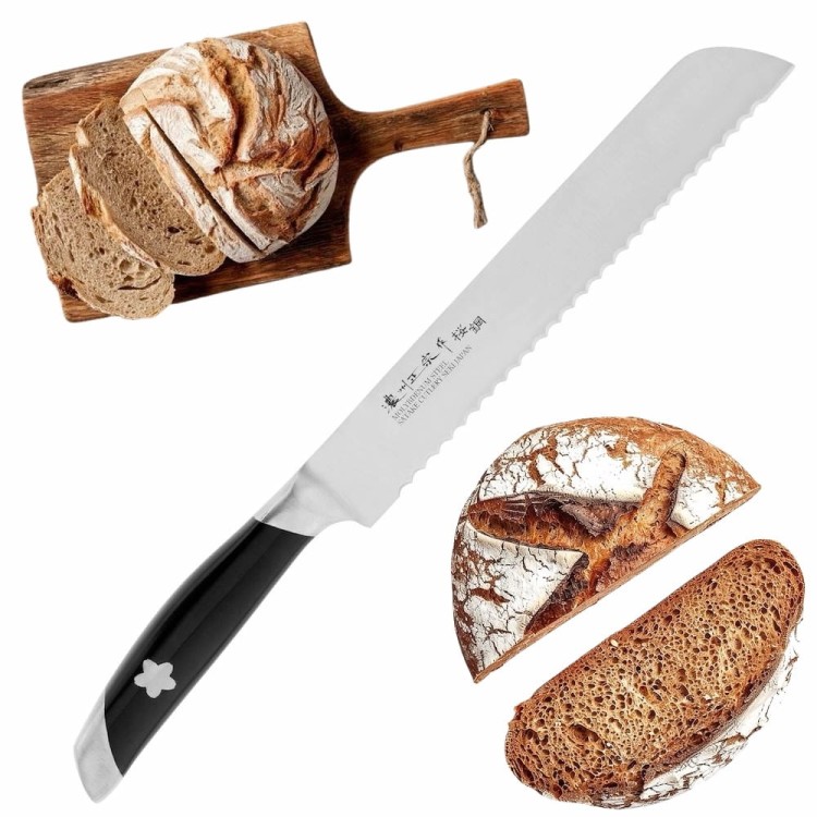 Satake Sakura Japoński Nóż Kuchenny Do Pieczywa Chleba Bułek 56 HRC 20 cm