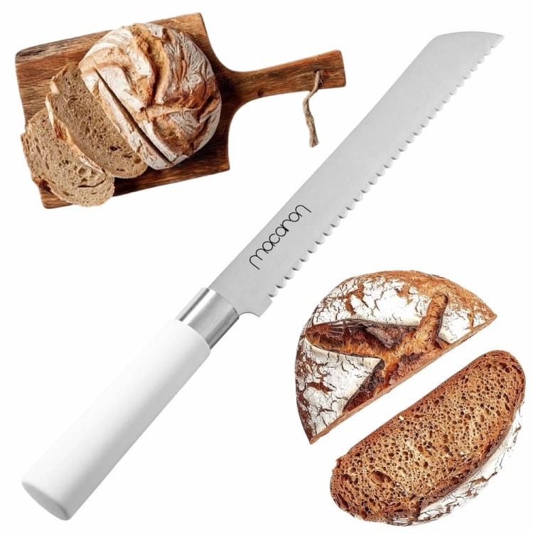 Satake Macaron White Japoński Nóż Do Pieczywa 20cm