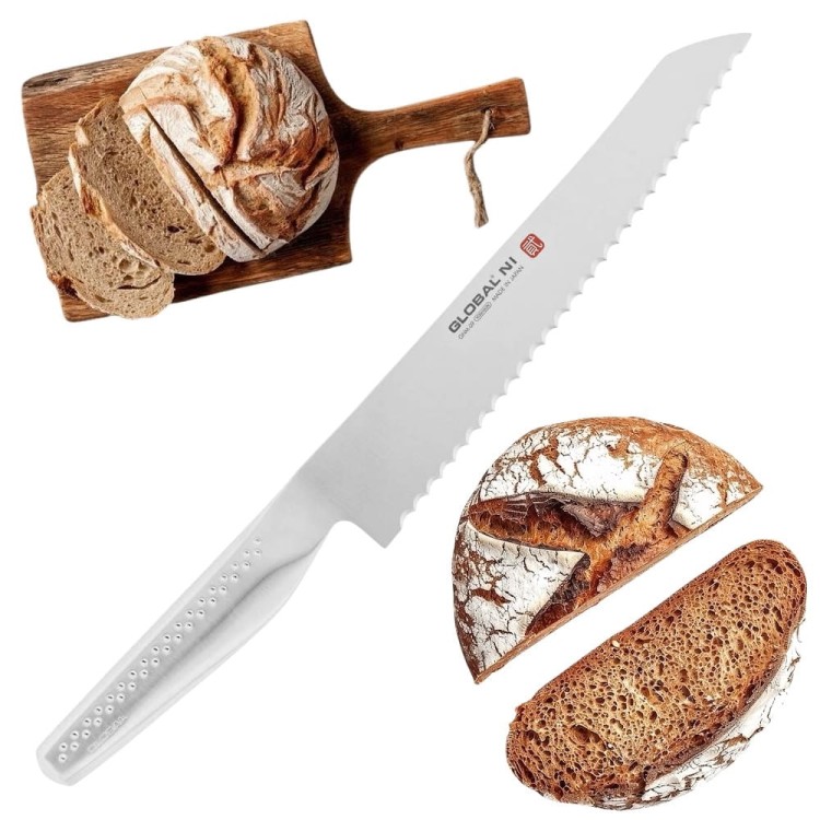Global NI Japoński Nóż Kuchenny Do Pieczywa Chleba Bułek 56HRC 21cm GNM-09R