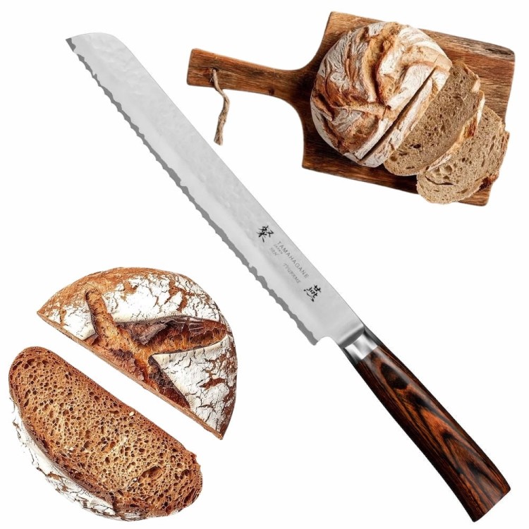 Tamahagane Tsubame Brown VG-5 Japoński Nóż Do Chleba Pieczywa Bułek 23cm