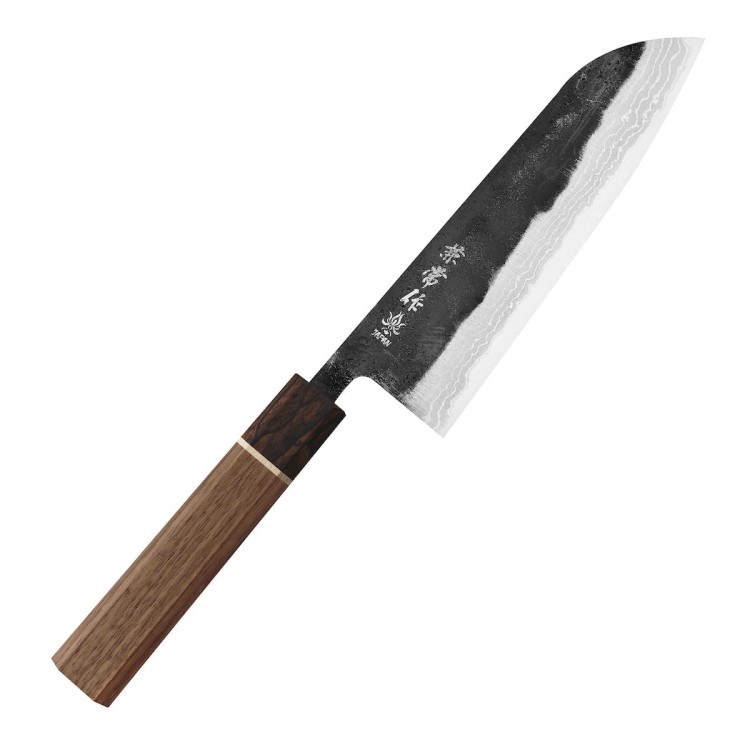 Kanetsune Shirogami#2 Damascus MATSU-ZUMI-YAKI Japoński Nóż Santoku 17cm