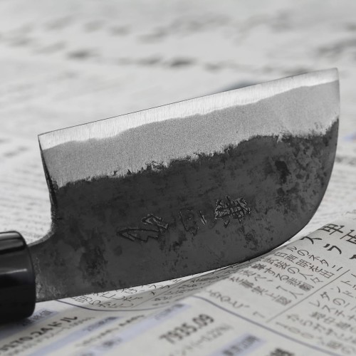 Kanetsune Shirogami#3 Kurouchi Japoński Ostry Nóż Kuchenny Kawa-Muki 60-61 HRC 8cm