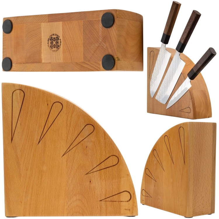 BISBELL Drewniany Blok Magnetyczny Buk Bukowy Na Noże 21cm x 21,5cm