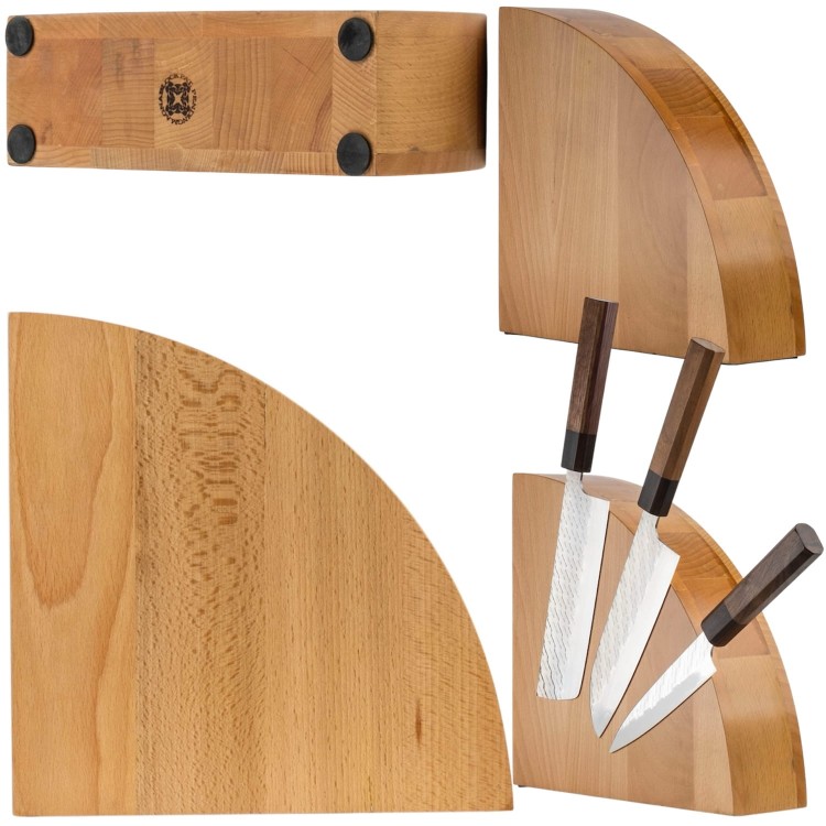 BISBELL Drewniany Blok Magnetyczny Dąb Dębowy Na Noże 25cm x 25cm