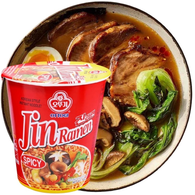 Koreańska Zupka Błyskawiczna Instant Jin Ramen Hot Kubek Cup 65g OTTOGI
