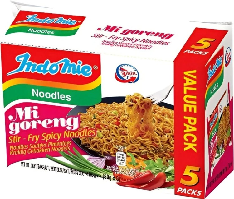 WIELOPAK Indonezyjski Makaron Zupka Stir Fry MI GORENG PEDAS Hot & Spicy Instant Noodles 5x80g INDOMIE