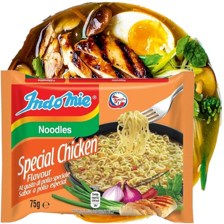 WIELOPAK Indonezyjski Makaron Zupka KURCZAK SPECIAL Instant Chicken Noodles Soup 5x75g INDOMIE