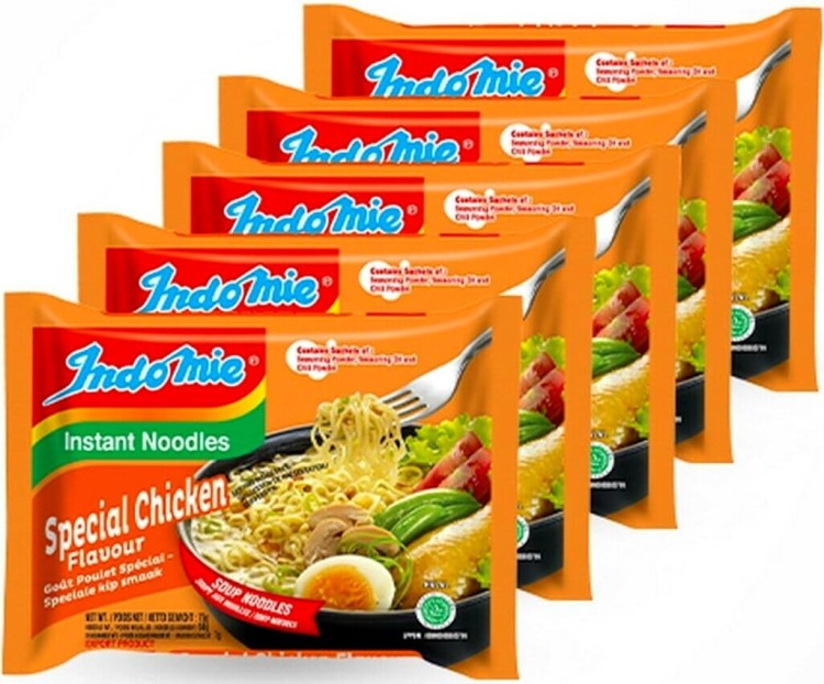 WIELOPAK Indonezyjski Makaron Zupka KURCZAK SPECIAL Instant Chicken Noodles Soup 5x75g INDOMIE