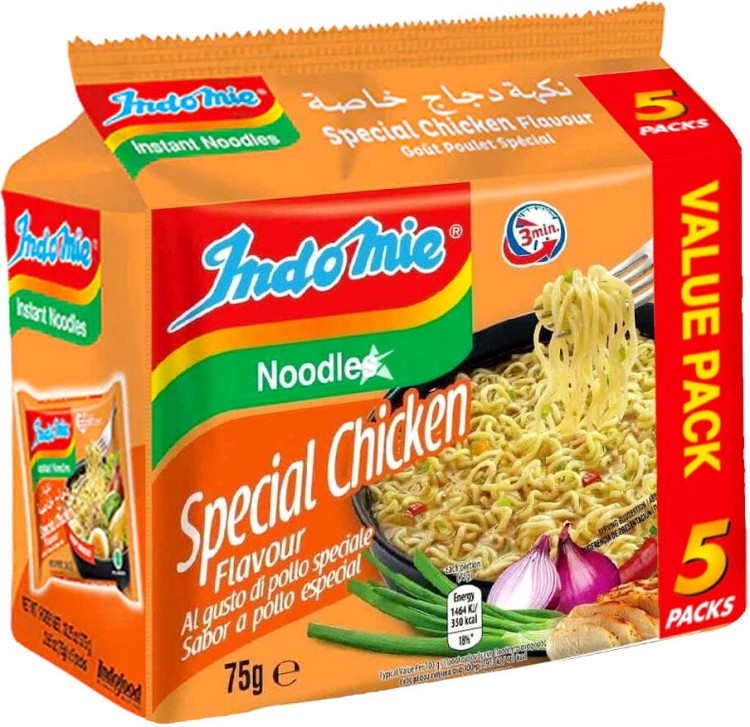 WIELOPAK Indonezyjski Makaron Zupka KURCZAK SPECIAL Instant Chicken Noodles Soup 5x75g INDOMIE
