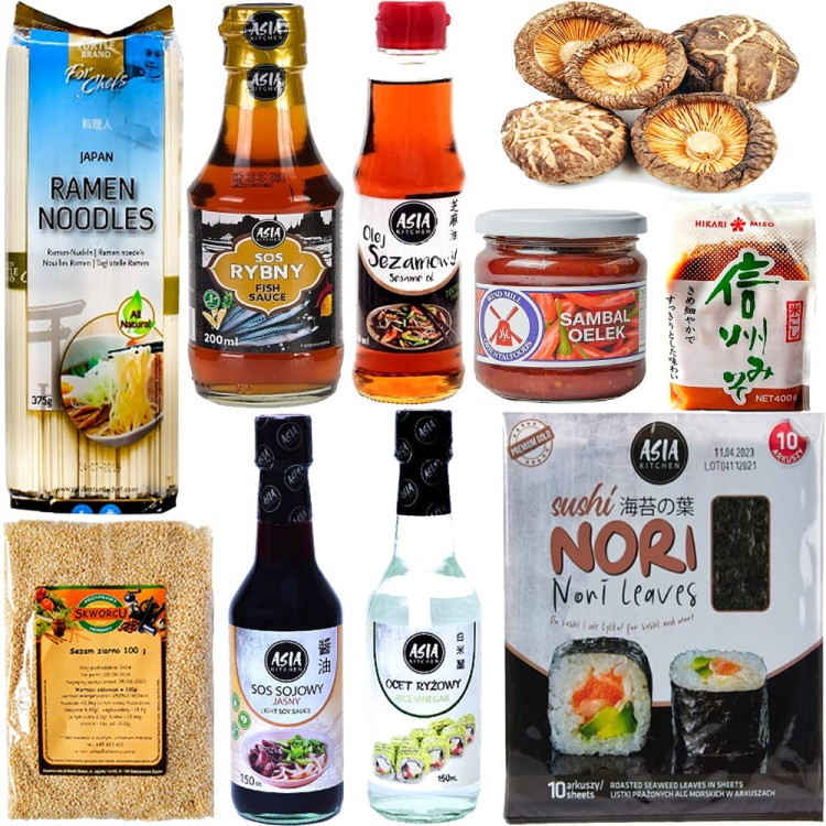 Zestaw Składników Do Przygotowania Japońskiej Zupy MISO RAMEN 10 Produktów