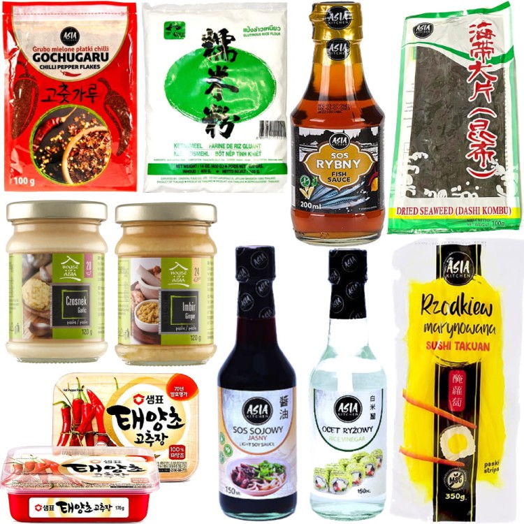 Zestaw Składników Do Przygotowania Koreańskiej Ostrej Kapusty KIMCHI 10 Produktów