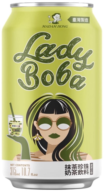 Herbata Mleczna Bąbelkowa Bubble Tea Matcha Latte 315ml Lady Boba MADAM HONG