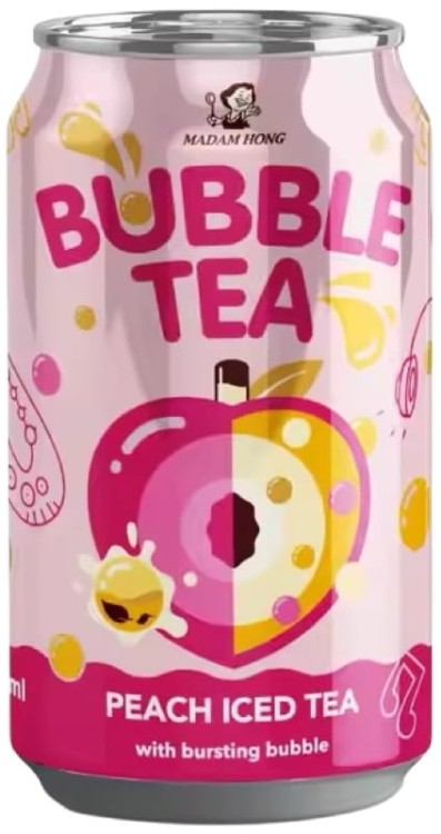 Herbata Iced Tea Bąbelkowa Bubble Tea Brzoskwinia Peach 320ml MADAM HONG