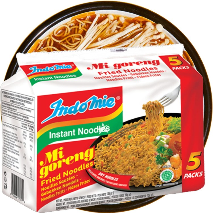 WIELOPAK Indonezyjski Makaron Zupka Stir Fry MI GORENG Instant Noodles 5x80g INDOMIE