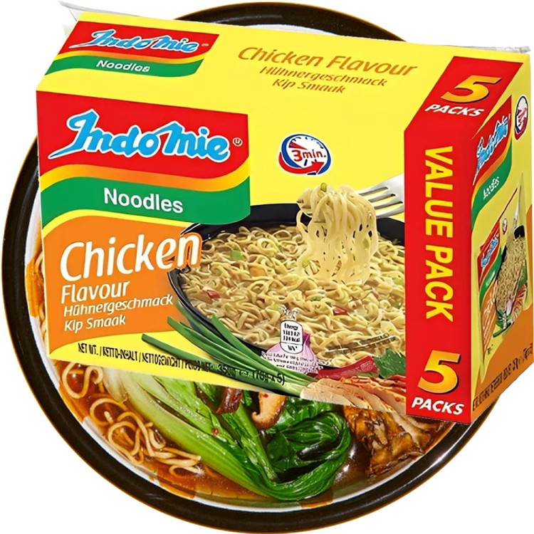 WIELOPAK Indonezyjski Makaron Zupka KURCZAK Instant Chicken Noodles Soup 5x70g INDOMIE