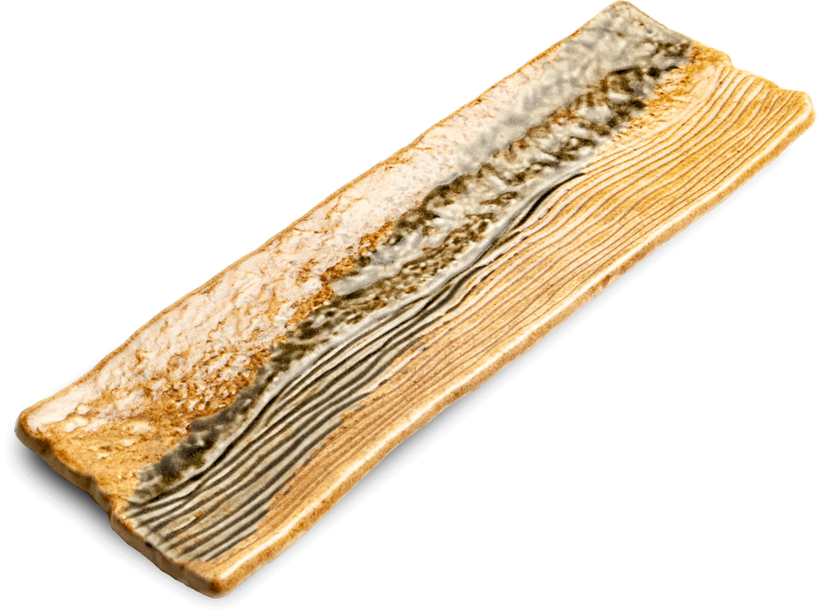 Ceramiczny Brązowo Zielony Talerz Do Serwowania Sushi 32,5cm x 10,5cm x 2,5cm EDO JAPAN