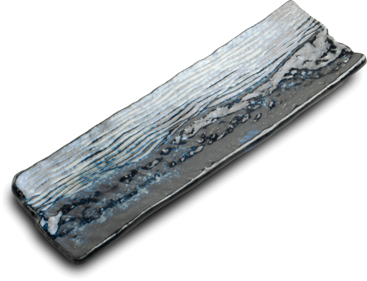 Ceramiczny Niebiesko Szary Talerz Do Serwowania Sushi 33,5cm x 10,5cm x 2,5cm EDO JAPAN