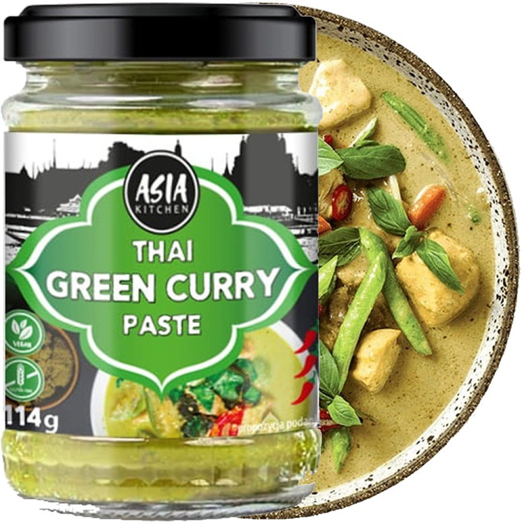 ZESTAW 3 RÓŻNYCH PAST CURRY MIX Zielona Czerwona i Żółta Pasta Curry 3x 114g ASIA KITCHEN
