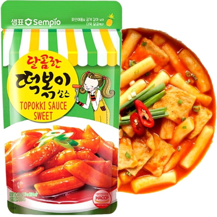 ZESTAW KLUSKI + SOS DO TTEOKBOKKI Kluski Ryżowe 3x200g i Sos Baza Topokki Słodki Smak 150g