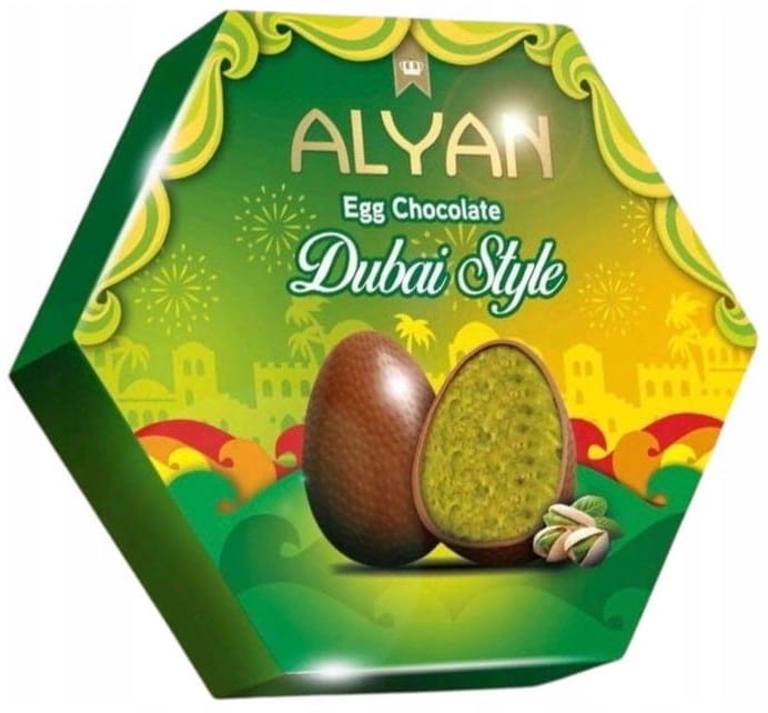 Cukierki Bombonierka Jajka Na Wielkanoc z Nadzieniem Pistacjowym i Kunafą 120g ALYAN