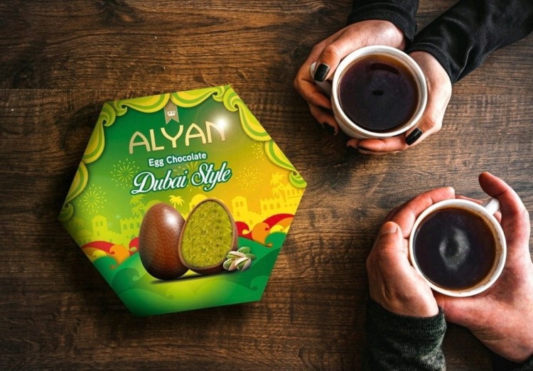 Cukierki Bombonierka Jajka Na Wielkanoc z Nadzieniem Pistacjowym i Kunafą 120g ALYAN