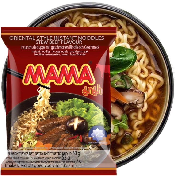 Zupka Błyskawiczna Makaron Gulasz Wołowy Wołowina Hot Stew Beef 60g MAMA