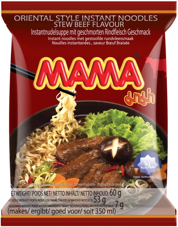 Zupka Błyskawiczna Makaron Gulasz Wołowy Wołowina Hot Stew Beef 60g MAMA