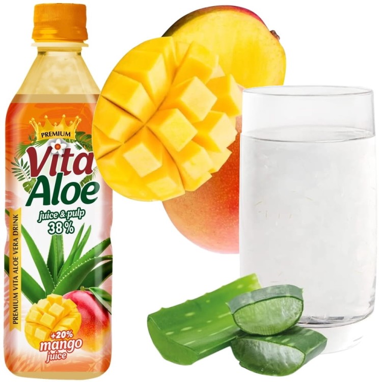 Napój Aloesowy Aloe Vera z Naturalnymi Cząsteczkami Miąższu MANGO 500ml VITA ALOE